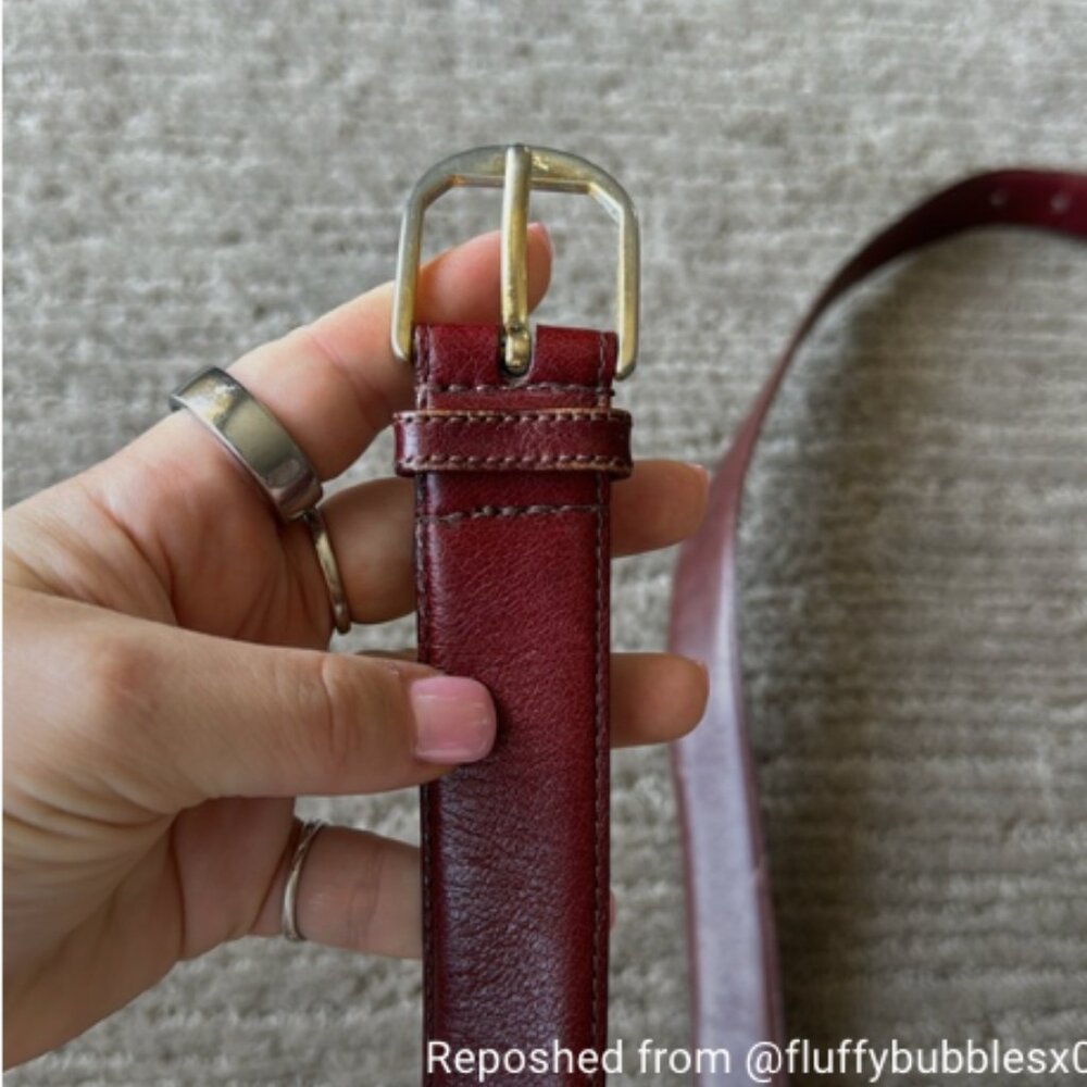 Vintage YSL Burgundy Leather Belt - Picture 9 of 9